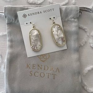 Kendra Scott White and Gold Danielle earrings
